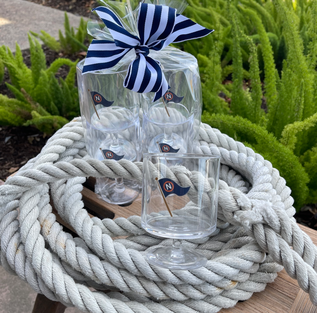 Burgee Modern Stackable Wine Glasses - Set Of 4