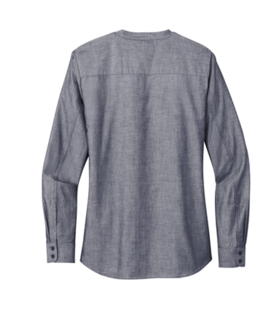 Split V-Neck Popover Ladies Shirt