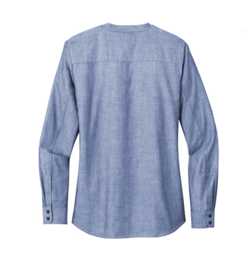 Split V-Neck Popover Ladies Shirt