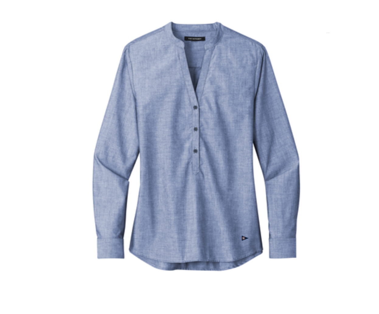 Split V-Neck Popover Ladies Shirt