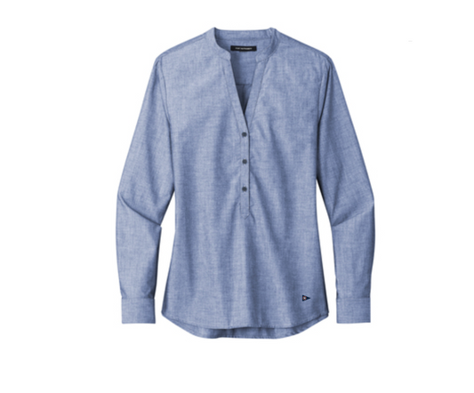 Split V-Neck Popover Ladies Shirt