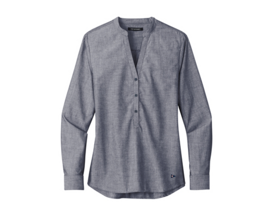 Split V-Neck Popover Ladies Shirt